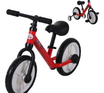 Kids Balance Training Bike Toy w/ Stabilizers For Child 2-5 Years Red HOMCOM