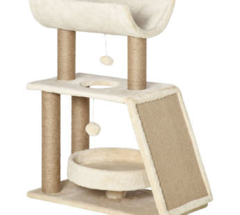 Cat Tree Kitten Tower w/ Scratching Post, Pad, Bed, Perch, Toy Ball